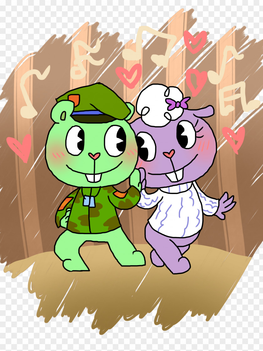 Happy Tree Friends Cuddles Toothy Flaky Flippy Petunia PNG