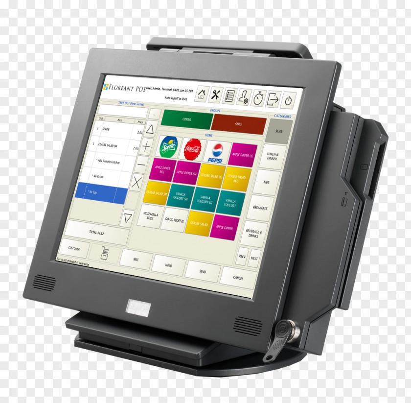 Pos Terminal Point Of Sale Cash Register Payment Display Device System PNG