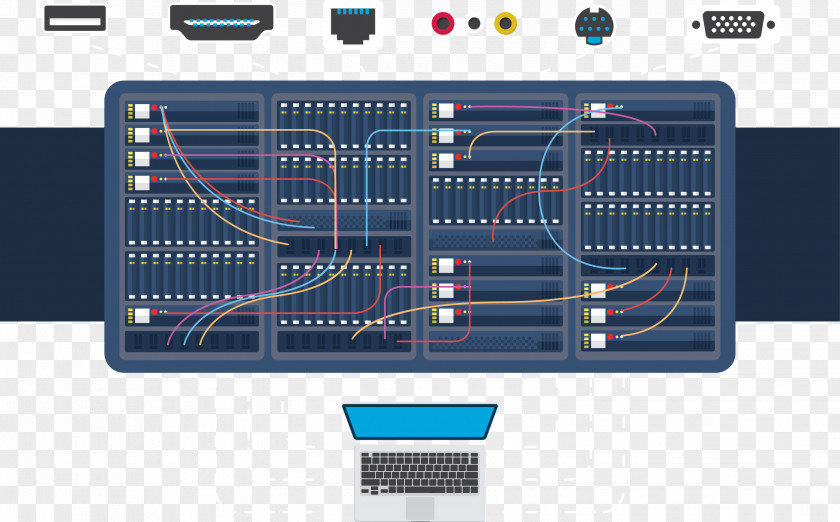 Vector Notebook Server Room 19-inch Rack Icon PNG