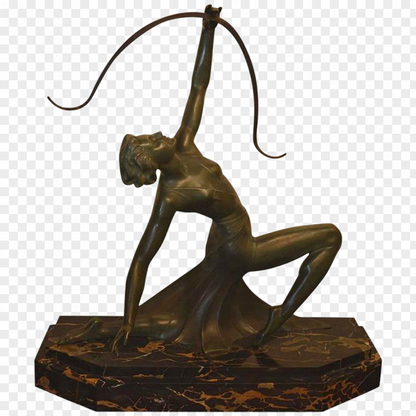 Design Bronze Sculpture Statue Art Deco Figurine PNG