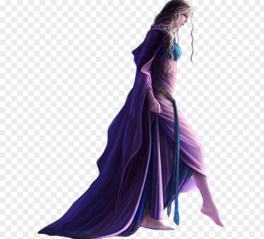 Woman Violet Costume Design PNG