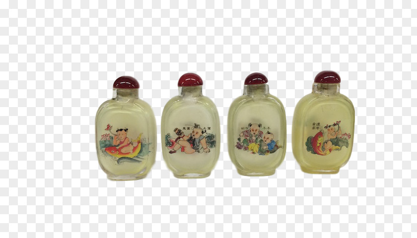 Hand Painted Thailand Glass Bottle Snuff PNG