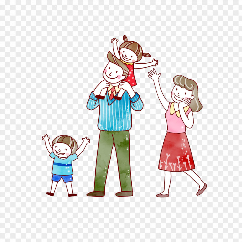 Happy Family Cartoon Child U4eb2u5b50u5173u7cfb Download PNG