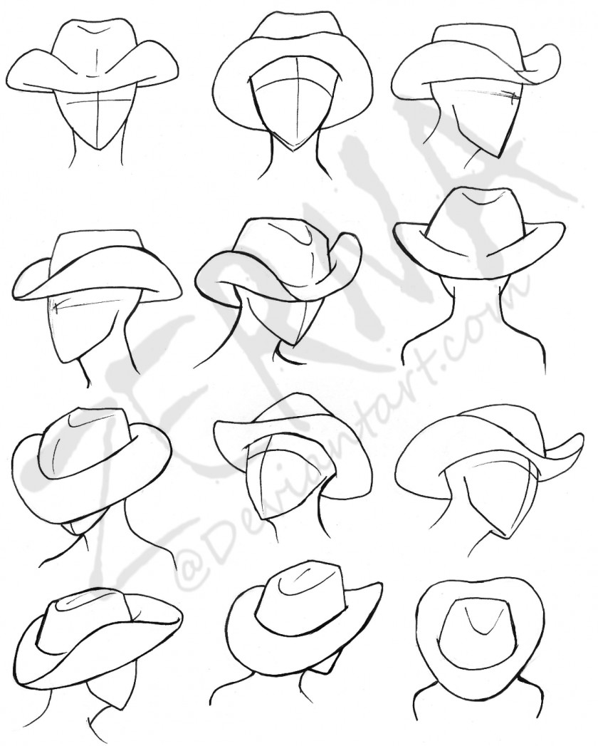 How To Draw A Cowboy Hat Drawing How-to PNG