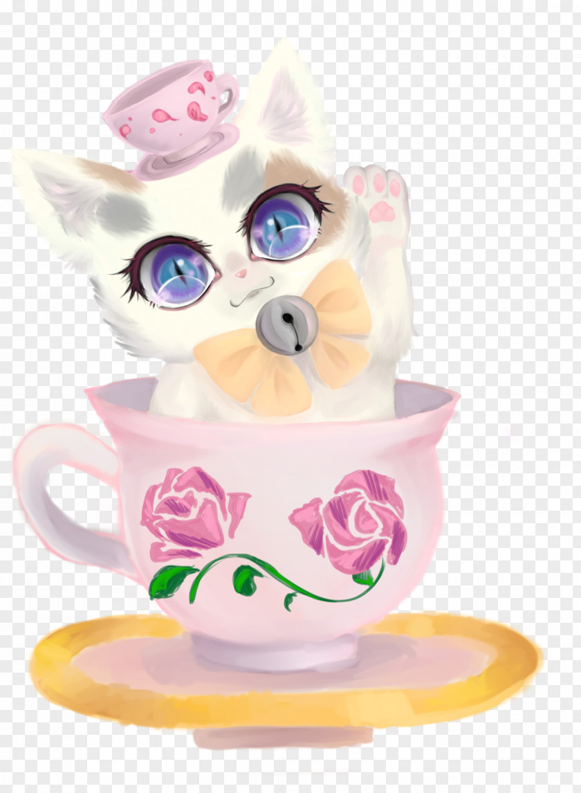 Kitten Coffee Cup Whiskers Easter PNG