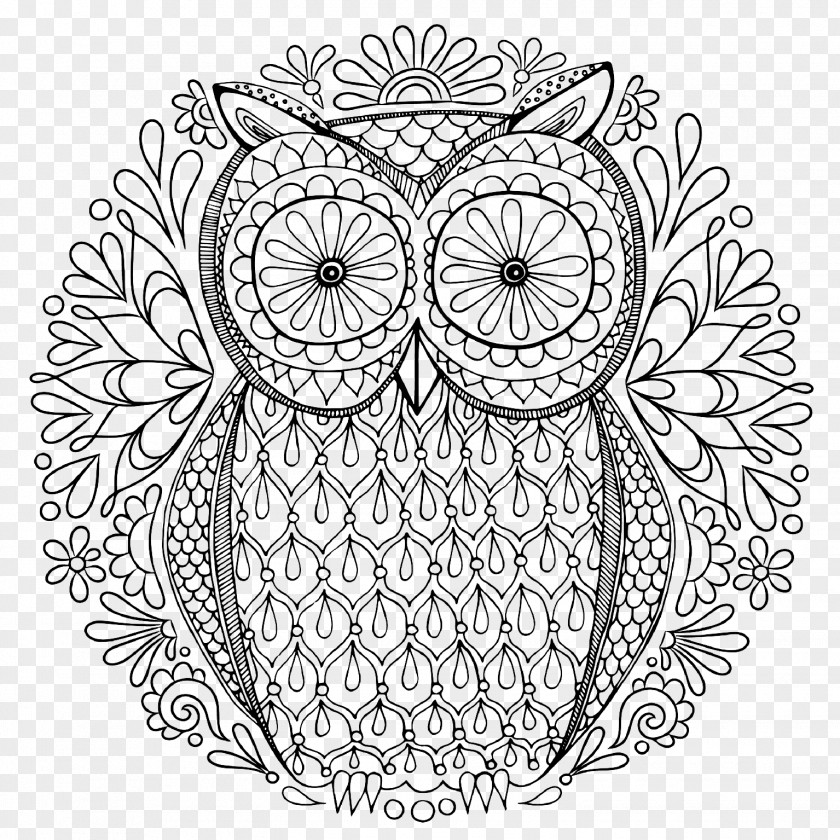 Owl Pattern Secret Garden: An Inky Treasure Hunt And Colouring Book Coloring Adult PNG