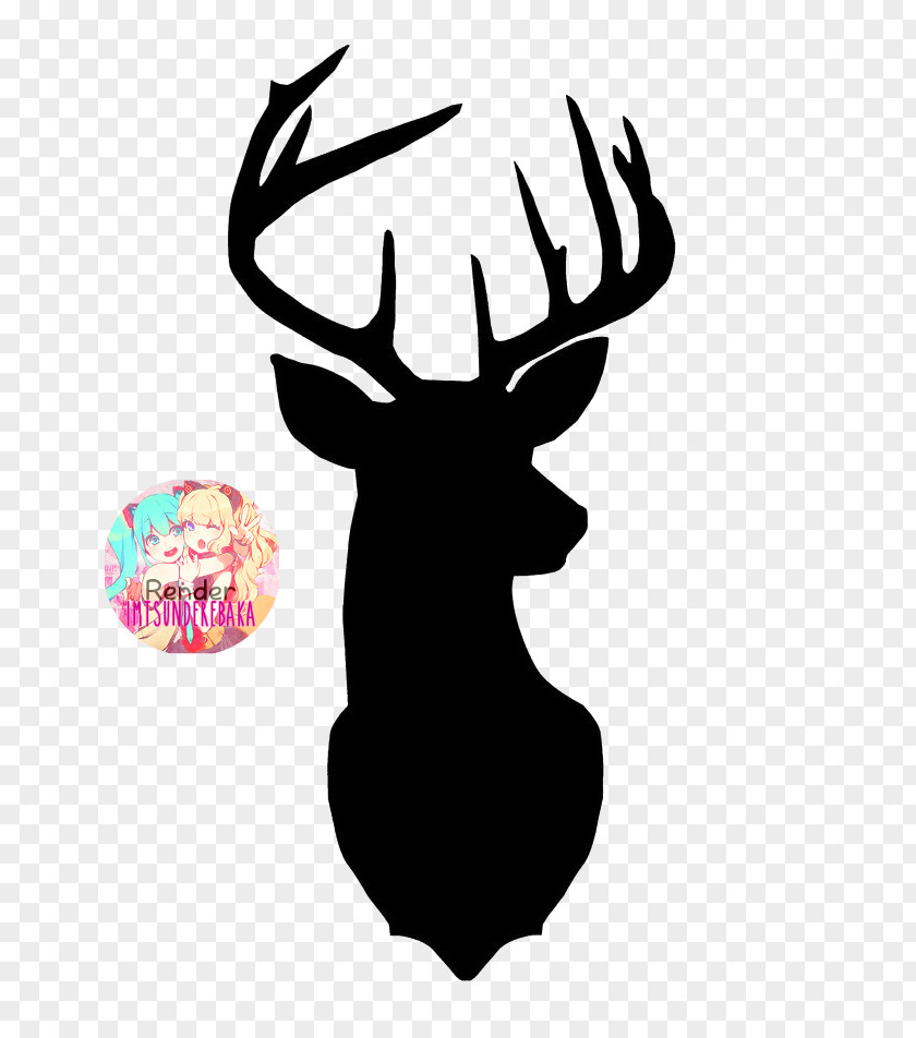 Deer Reindeer Stencil Antler Silhouette PNG