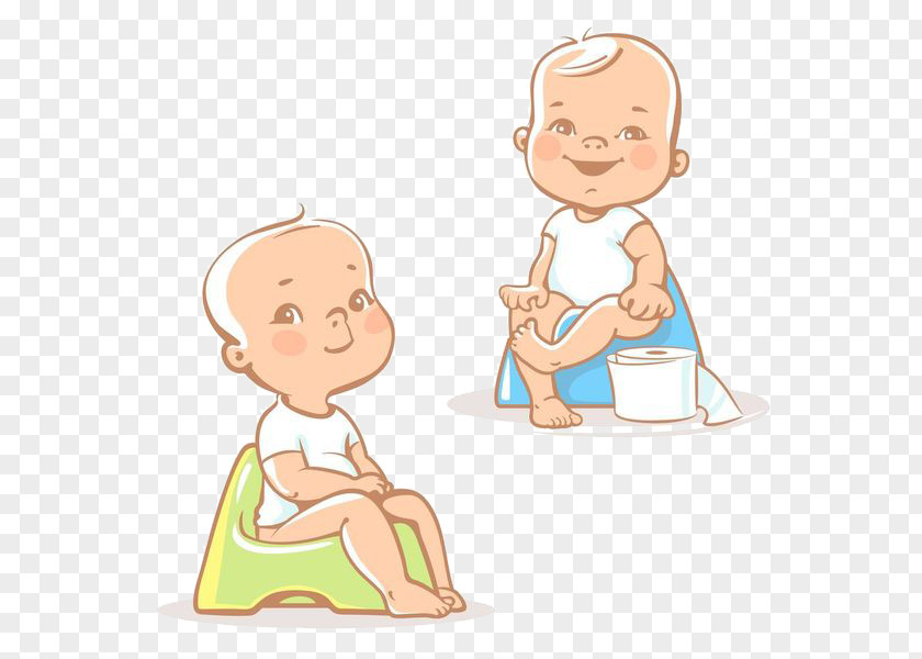 A Baby On The Toilet Training Infant Child Chamber Pot PNG