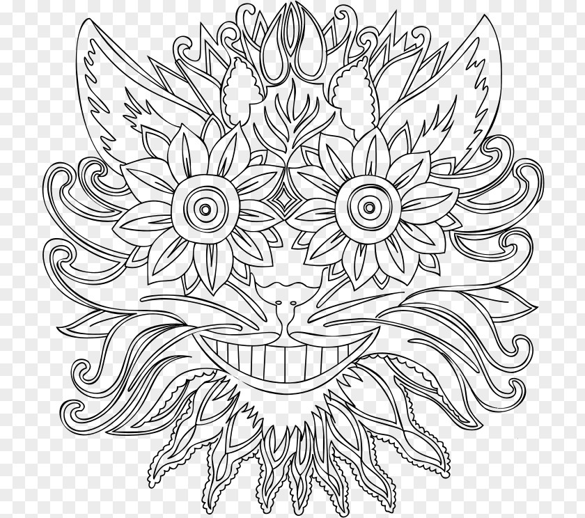 Anthropomorphic Cheshire Cat Line Art Drawing Photography PNG