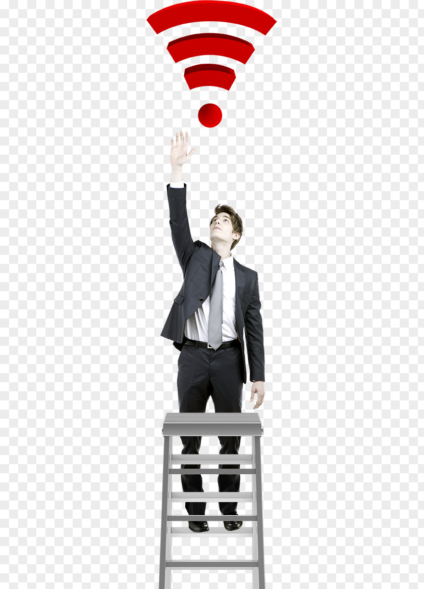 Man On The Ladder Wi-Fi Wireless Network Computer File PNG