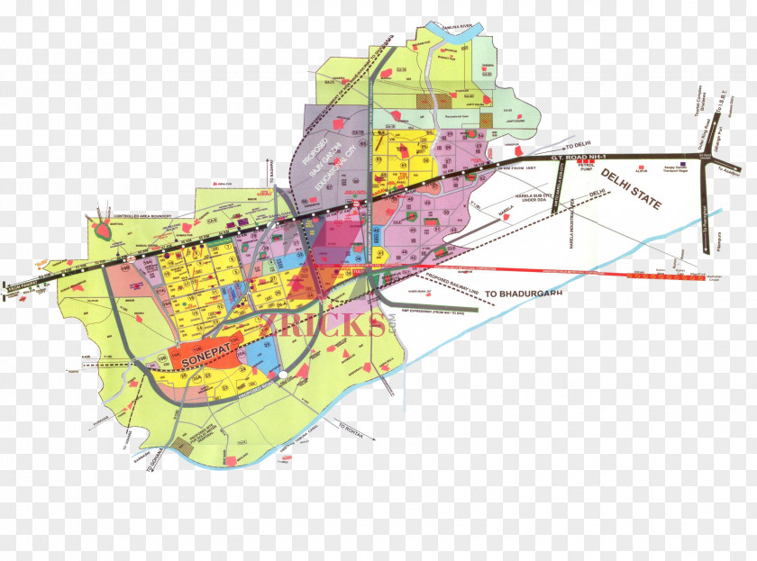 Map Sonipat Kundli Noida Ghaziabad Delhi PNG