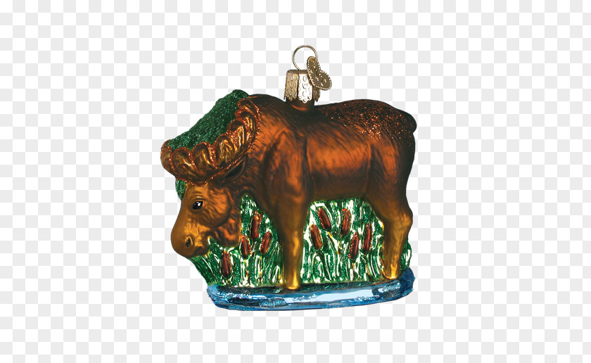 Santa Claus Old World Christmas Munching Moose Glass Blown Ornament Day PNG
