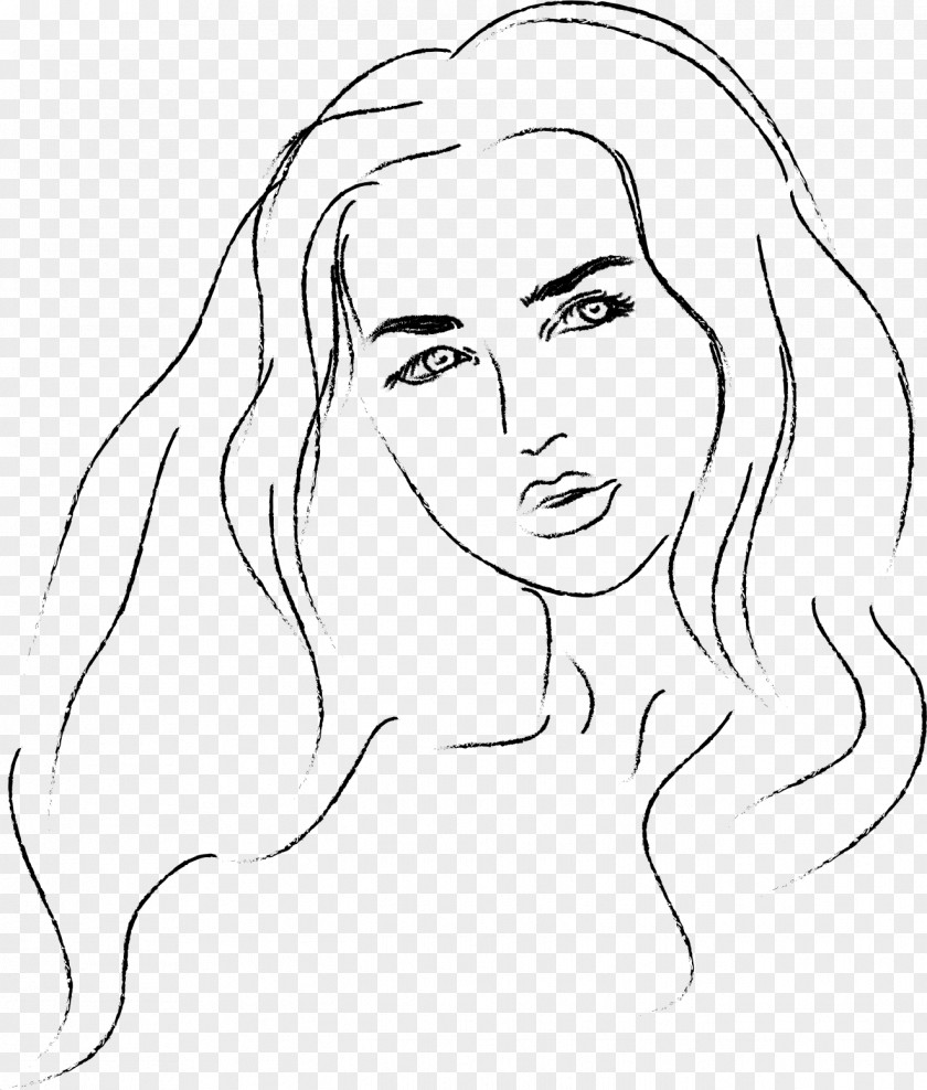 Woman Face Drawing Portrait PNG