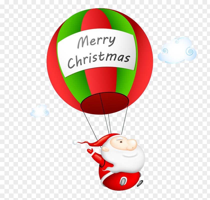 Santa Claus Parachute Parachuting Illustration PNG