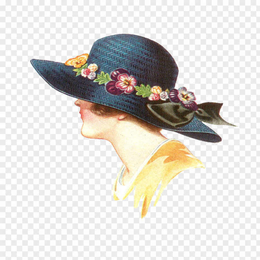 Spring Illustration Fashion Hat Vintage Clothing PNG