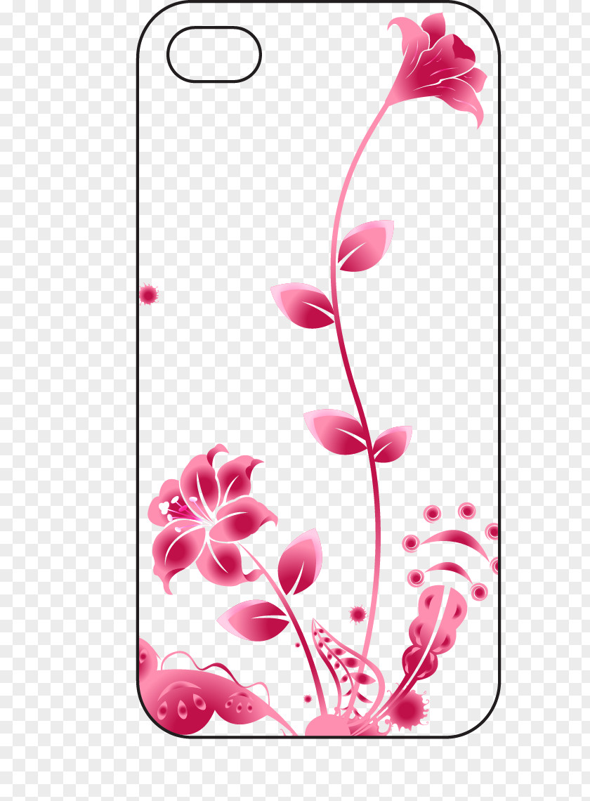Cartoon Painted Flower Phone Case Adobe Illustrator Clip Art PNG