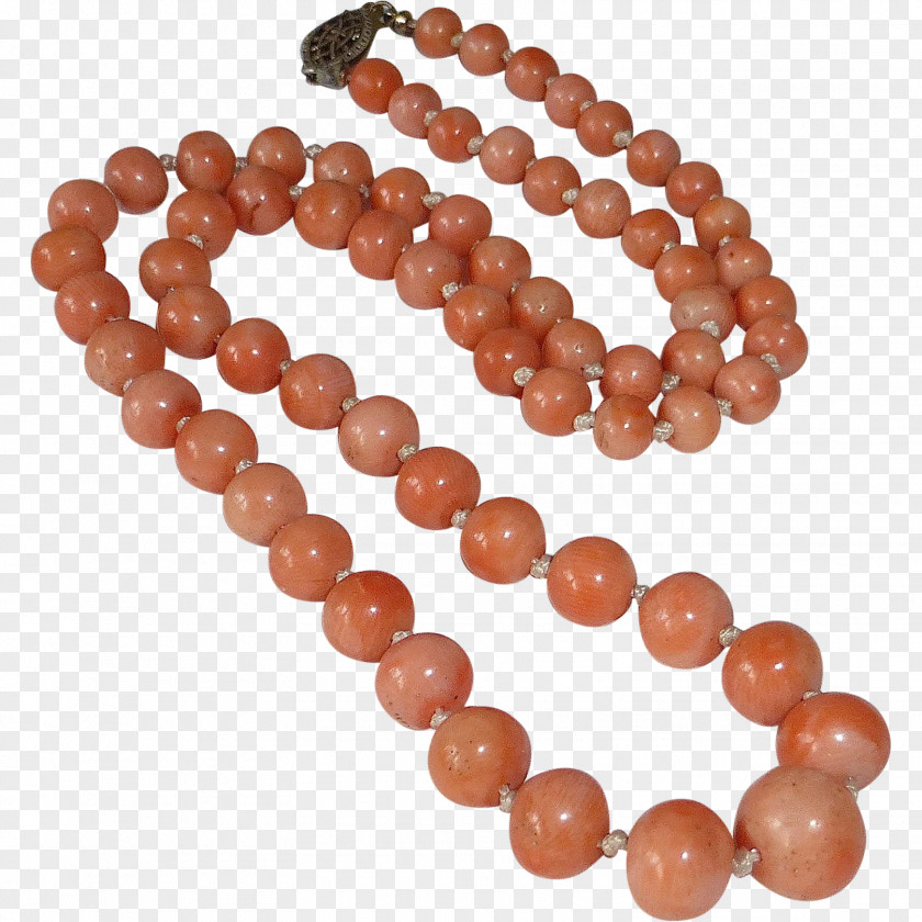 Gemstone Bead Red Coral Brown PNG