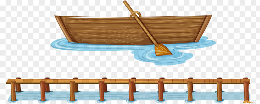 Hand-painted Pier Boat Paddle Watercraft PNG