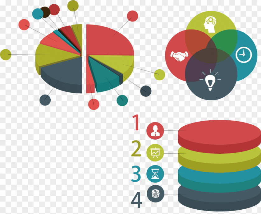 Market Share Percentage Creatives Cylinder Pie Chart Circle Three-dimensional Space PNG