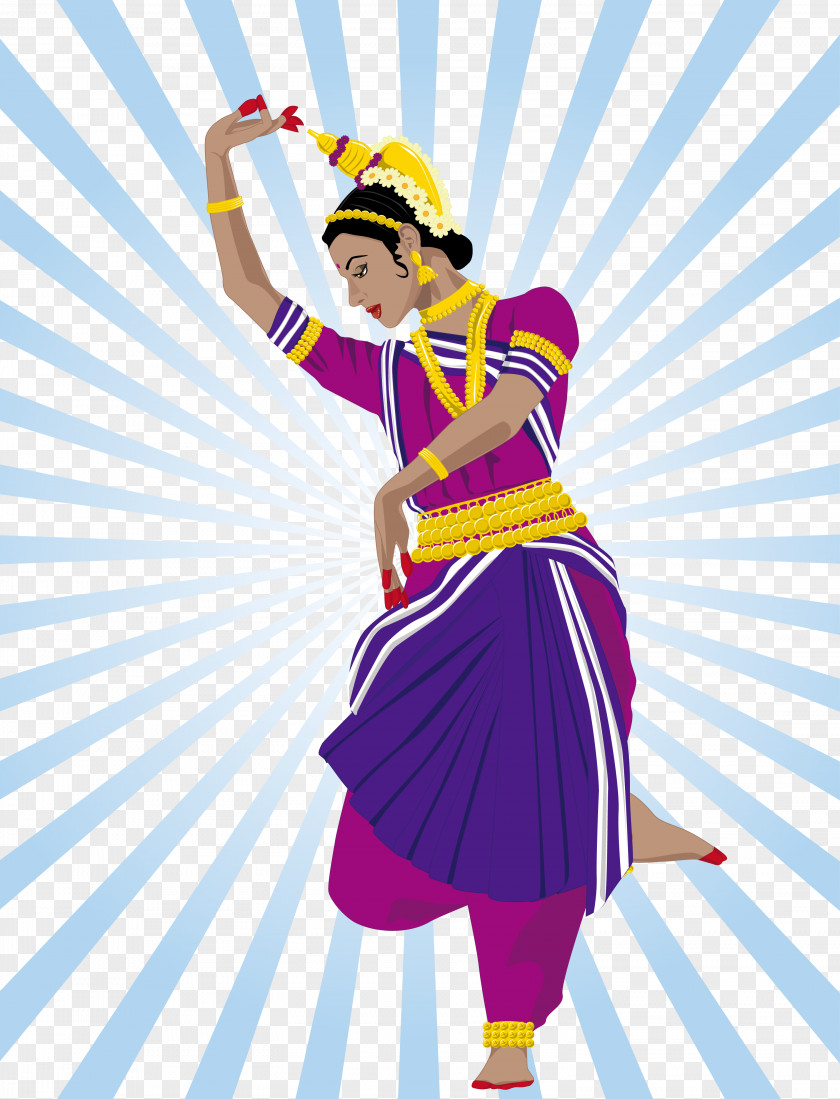 Vector Indian Women India Dance Odissi Illustration PNG