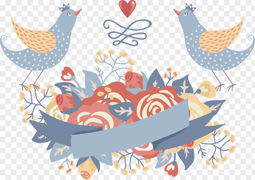 Wedding Rooster Chicken Text Illustration PNG