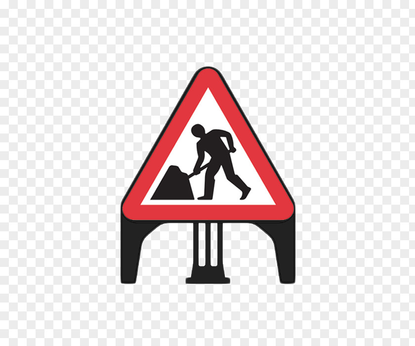 Art Set Men At Work Roadworks Warning Sign Traffic PNG