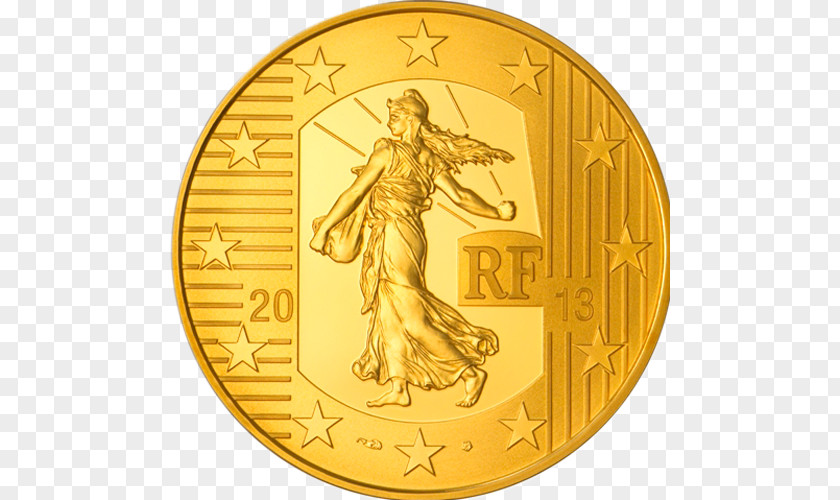 Mo Steel Gold Coin Monnaie De Paris Euro PNG