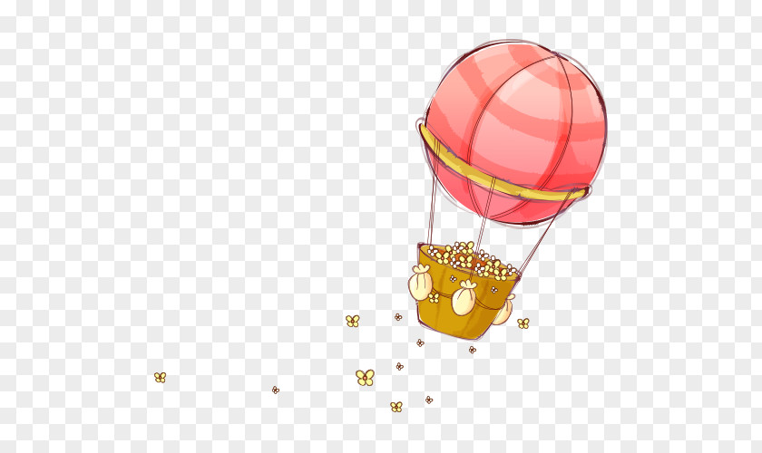 Red Cartoon Hot Air Balloon PNG