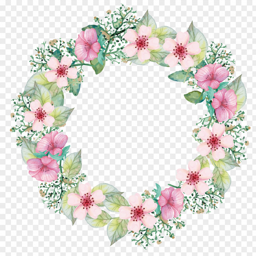 Vector Garland Paper Flower Bouquet Wreath PNG