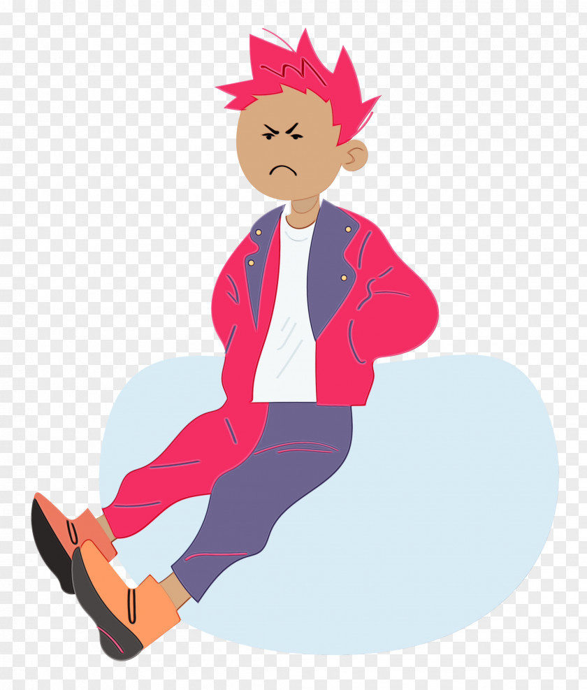 Cartoon Joint Character Male Sitting PNG