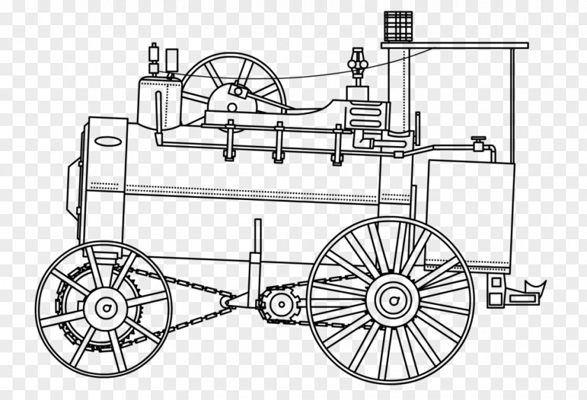 Straction Vector Steam Engine Tractor Locomotive Traction PNG