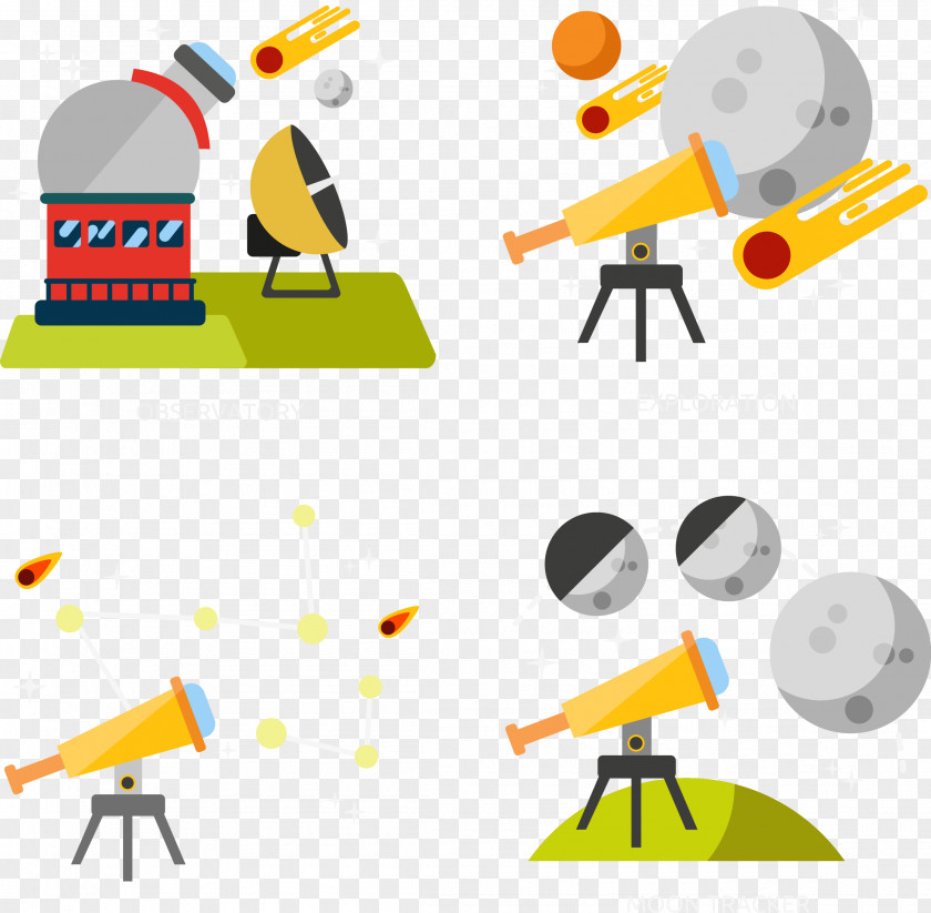 Vector Hand-painted Exploration Of Space Illustration PNG