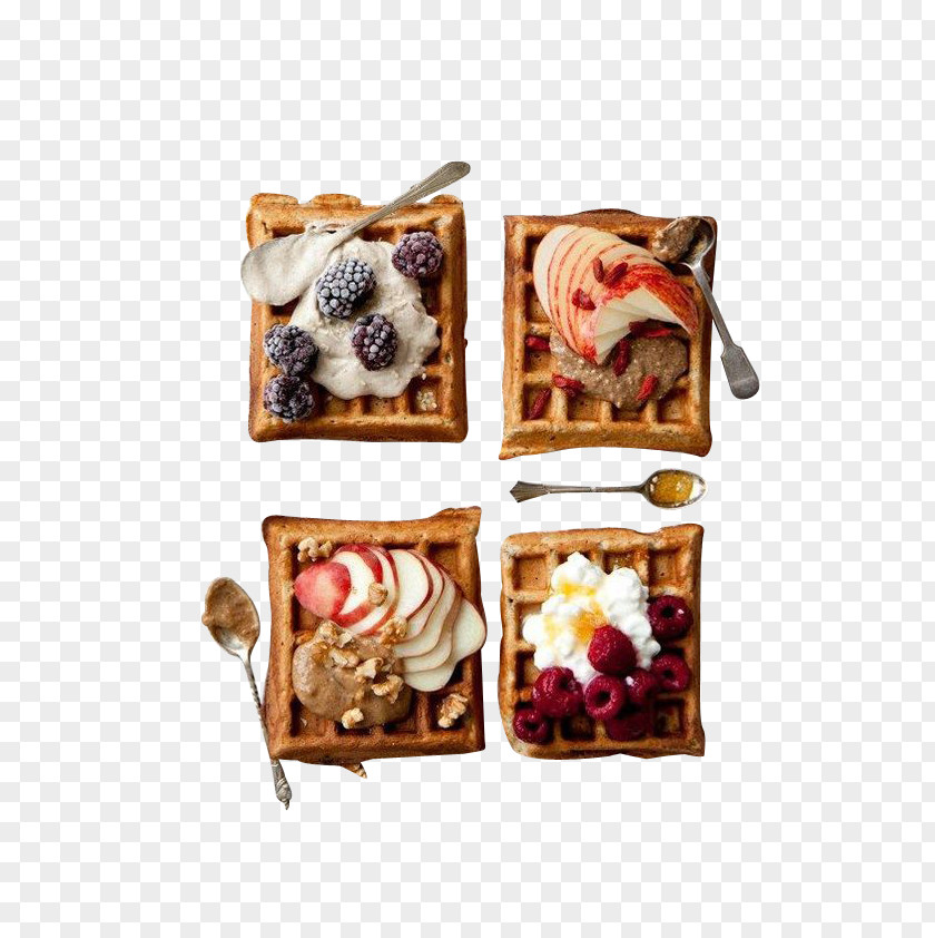 Fruit Ice Cream Waffles Eggo Breakfast Belgian Waffle PNG