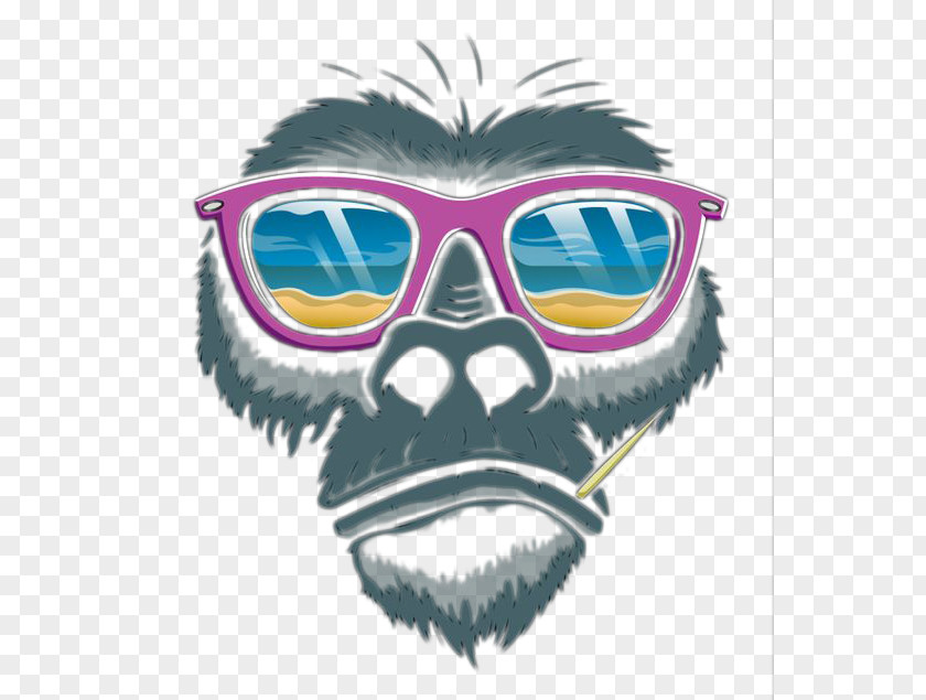Glasses Orangutan Gorilla Monkey PNG