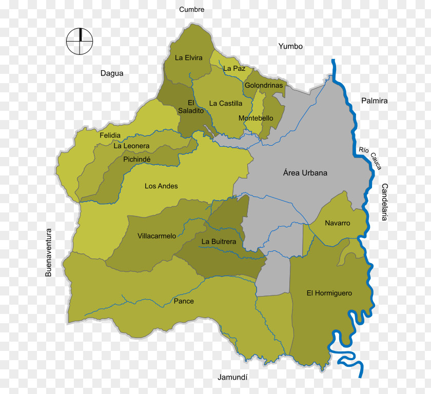 Map Cauca River Cali Pance Farallones De Río Melendez PNG