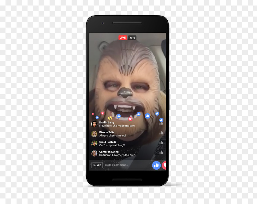 Smartphone Chewbacca Mask Lady Lenovo K6 Power Facebook PNG