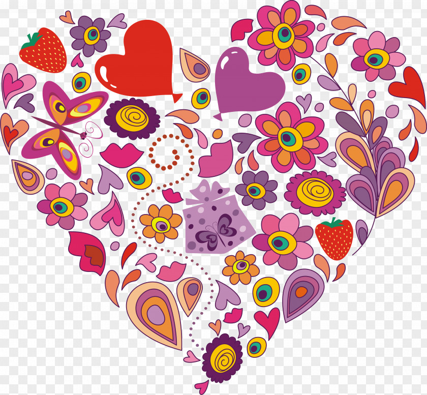 Watercolor Flowers Heart Royalty-free Clip Art PNG