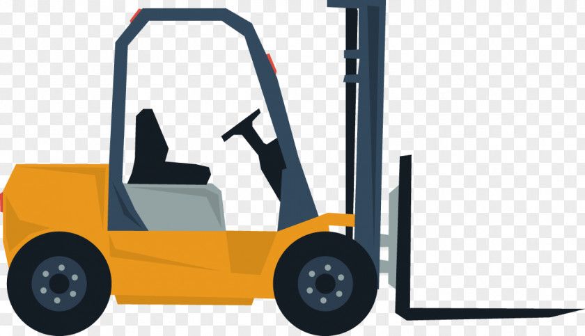 Vector Creative Design Diagram Yellow Truck Pileup Car Wheel Forklift Automotive PNG