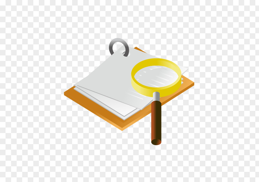 Vector Magnifying Glass And Paper Icon PNG