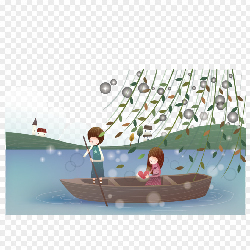 Couple Sitting On The Boat Cartoon Significant Other Illustration PNG