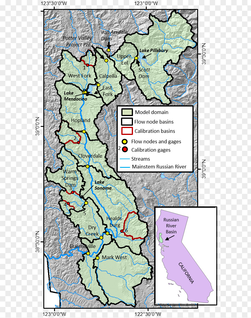 Map Russian River Valley AVA Eel PNG