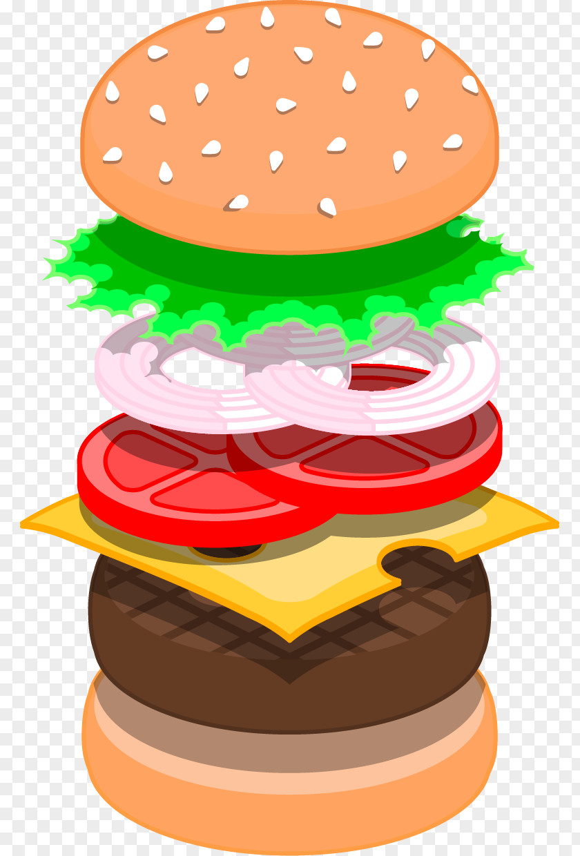 Vector Painted Burger Tomato Onion Hamburger Steak Tartare Fast Food Chicken Sandwich PNG