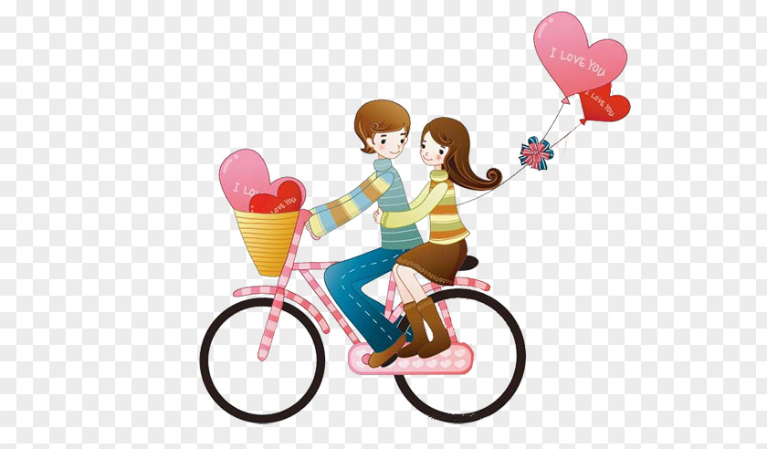 Romantic Bike Wall Decal Sticker Bicycle Couple Wallpaper PNG