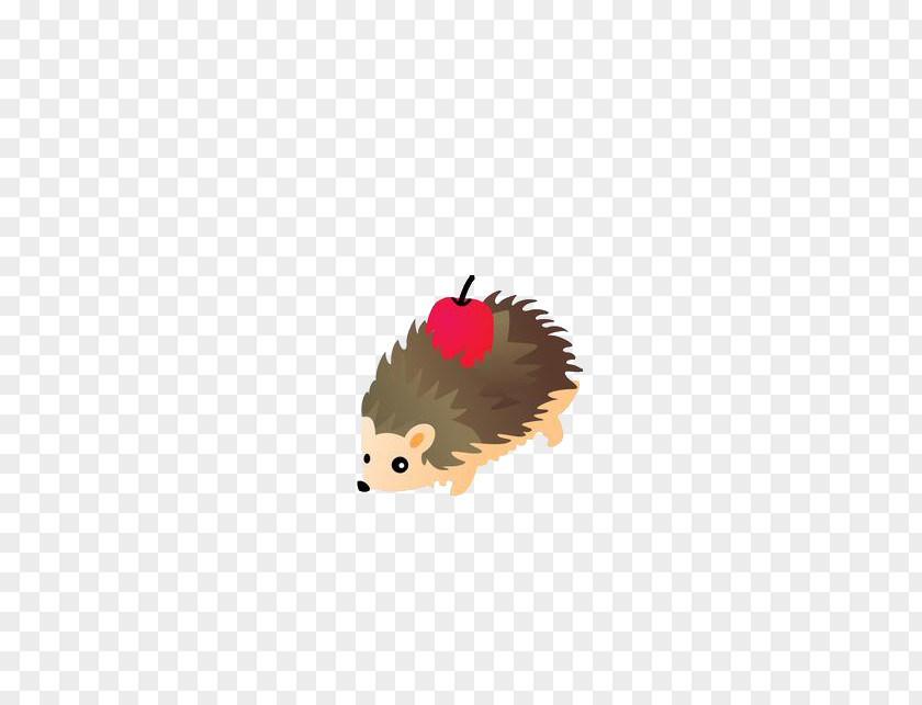 Apple Hedgehog Back Cartoon Drawing PNG