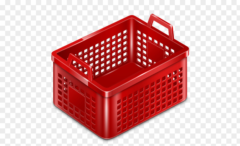 Basket Empty Storage Red Plastic PNG
