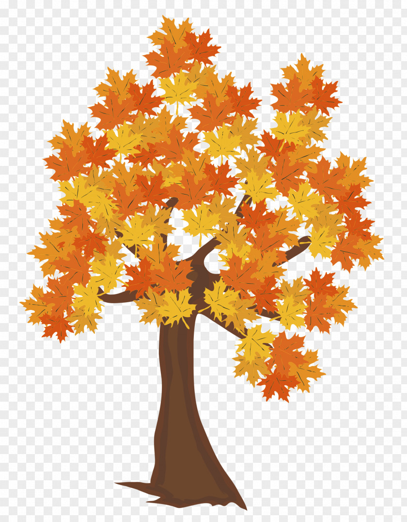 Falling Tree Autumn Maple Clip Art PNG