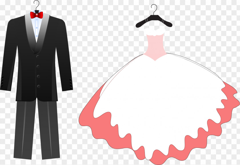 Vector Hand-painted Wedding Dress PNG