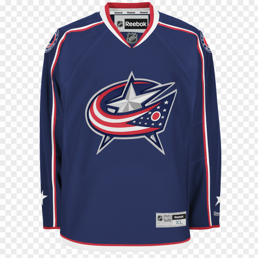 Blue Coat Columbus Jackets National Hockey League T-shirt NHL Uniform Jersey PNG