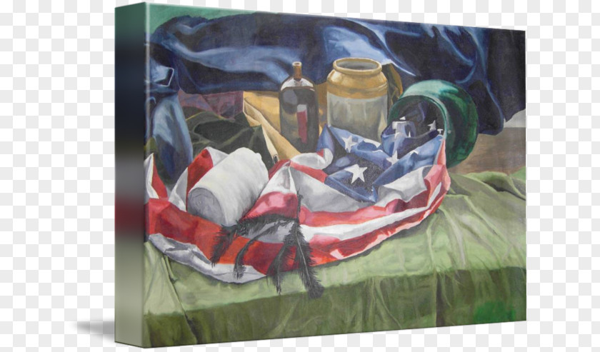 Father-watercolor Still Life With Flag Oil Painting PNG