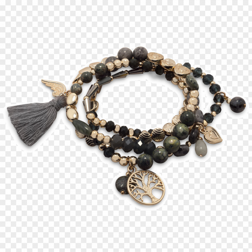 Gemstone Charm Bracelet Bead Necklace PNG